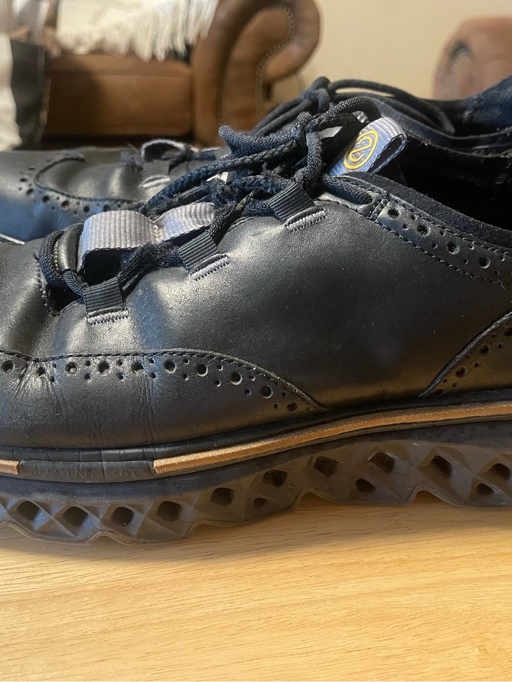 Cole Haan Men's 5. Zerogrand Wingtip Oxfords Black/Pavement, C36508, 11 M